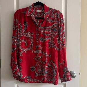 Sandro Red and Blue Paisley Shirt